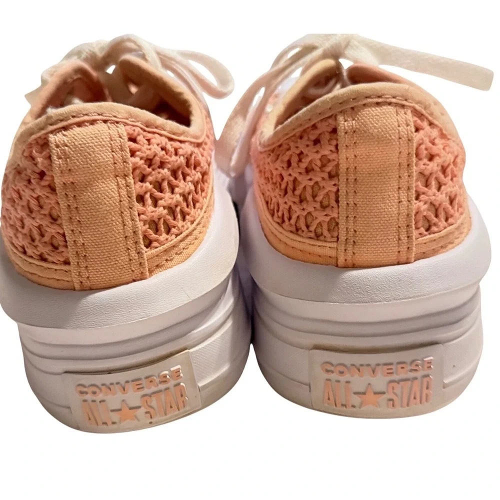 Converse Chuck Taylor All Star Move Peach Crochet Platform Sneakers A08740C 4.5Y